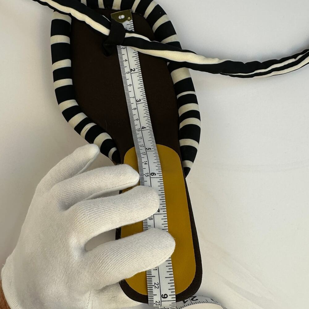 Ugo Paulon 100 Gibbs Thong Sandals Black / Brown Stripe BBW Sz 35 Handmade $550 - Picture 6 of 14